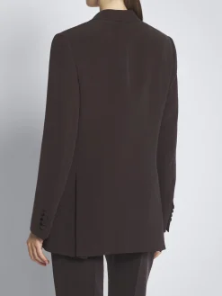 Dark brown silk cady Virgilio jacket