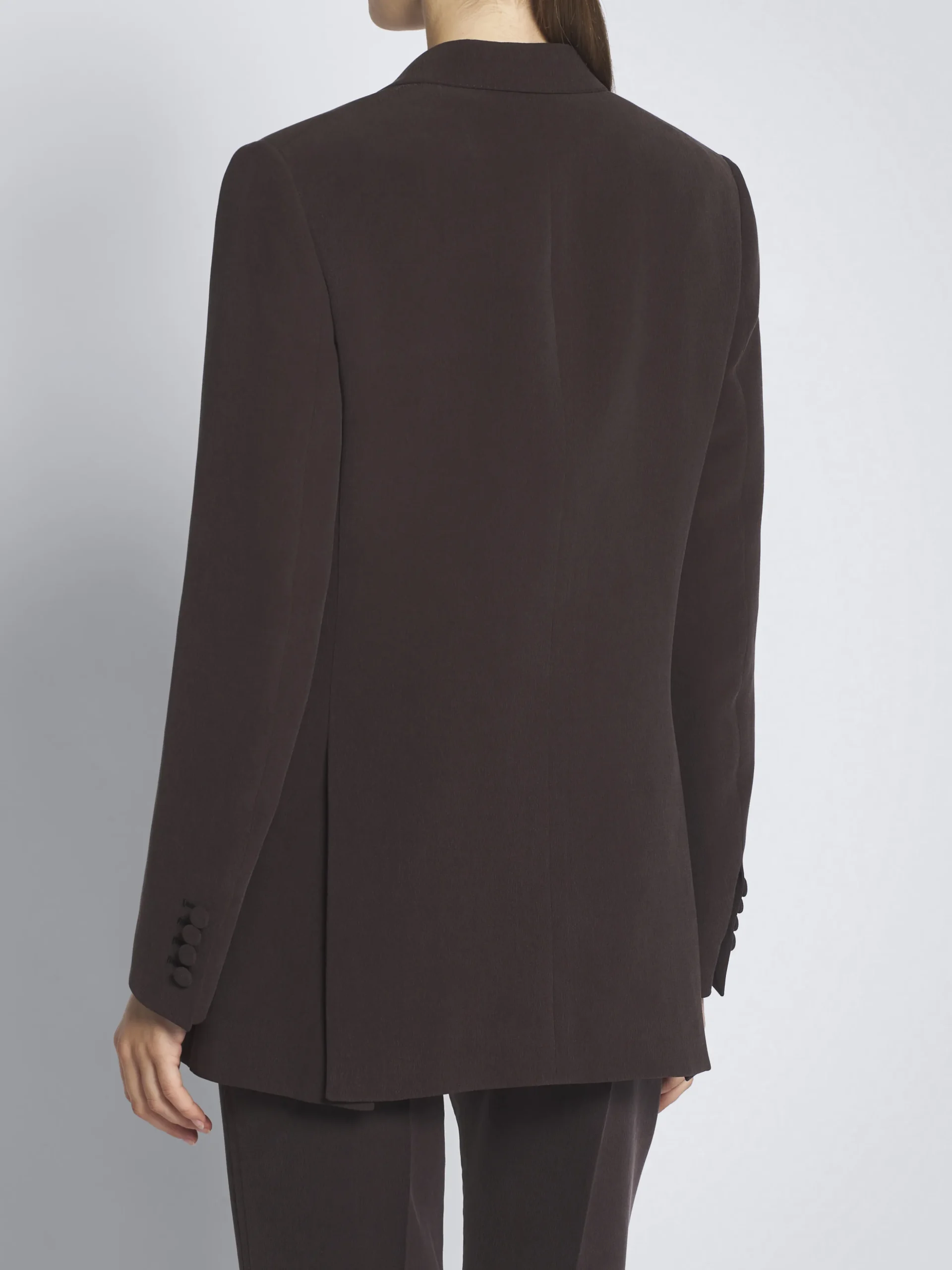 Dark brown silk cady Virgilio jacket