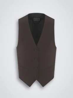 Dark brown silk cady waistcoat
