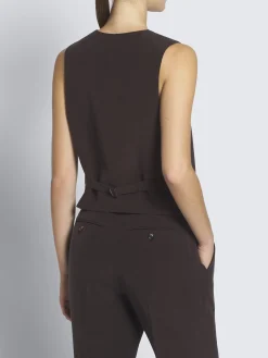 Dark brown silk cady waistcoat