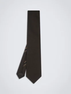 Dark brown silk tie