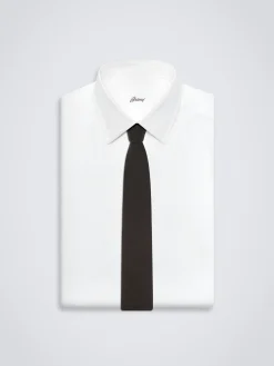 Dark brown silk tie