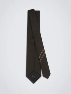 Dark brown silk tie