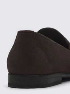 Dark brown suede Appia penny loafers