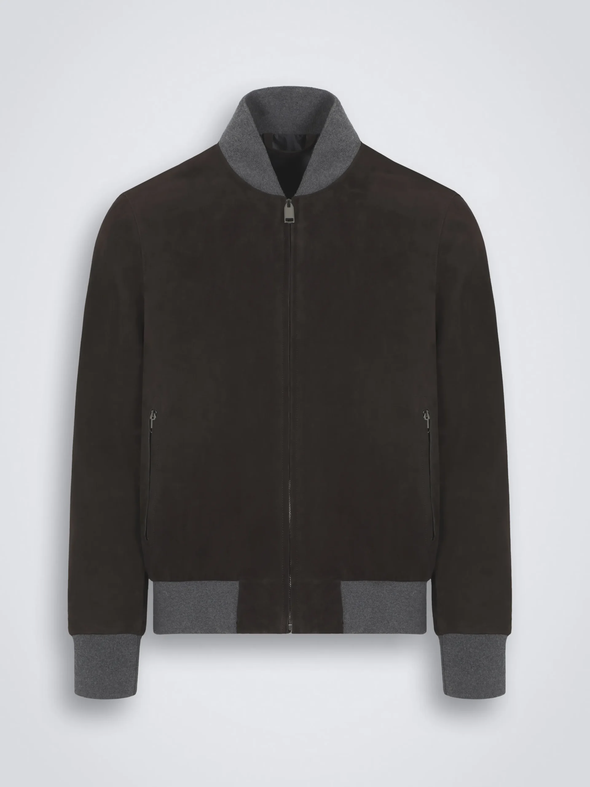 Dark brown suede blouson