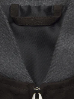 Dark brown suede blouson