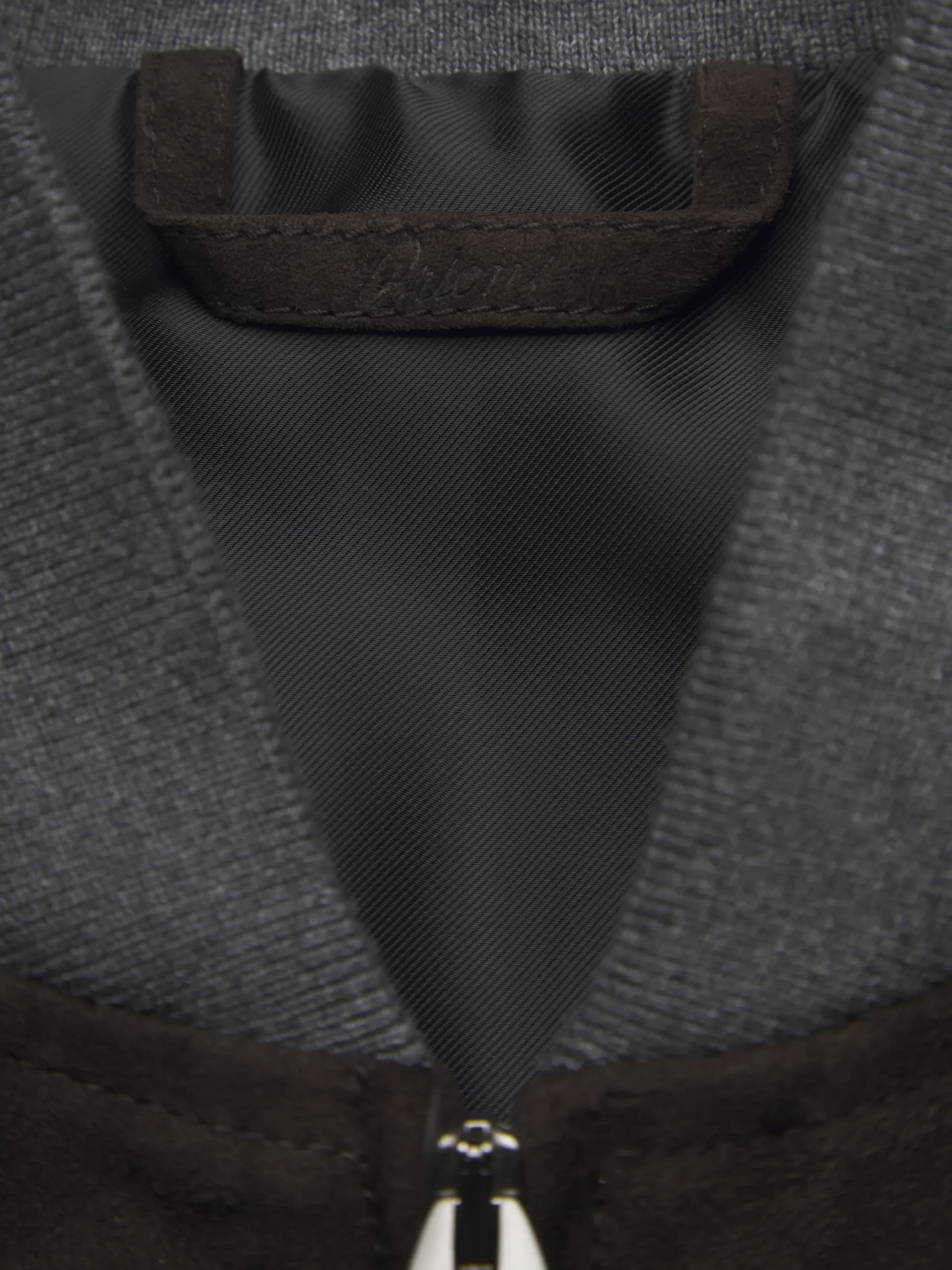 Dark brown suede blouson