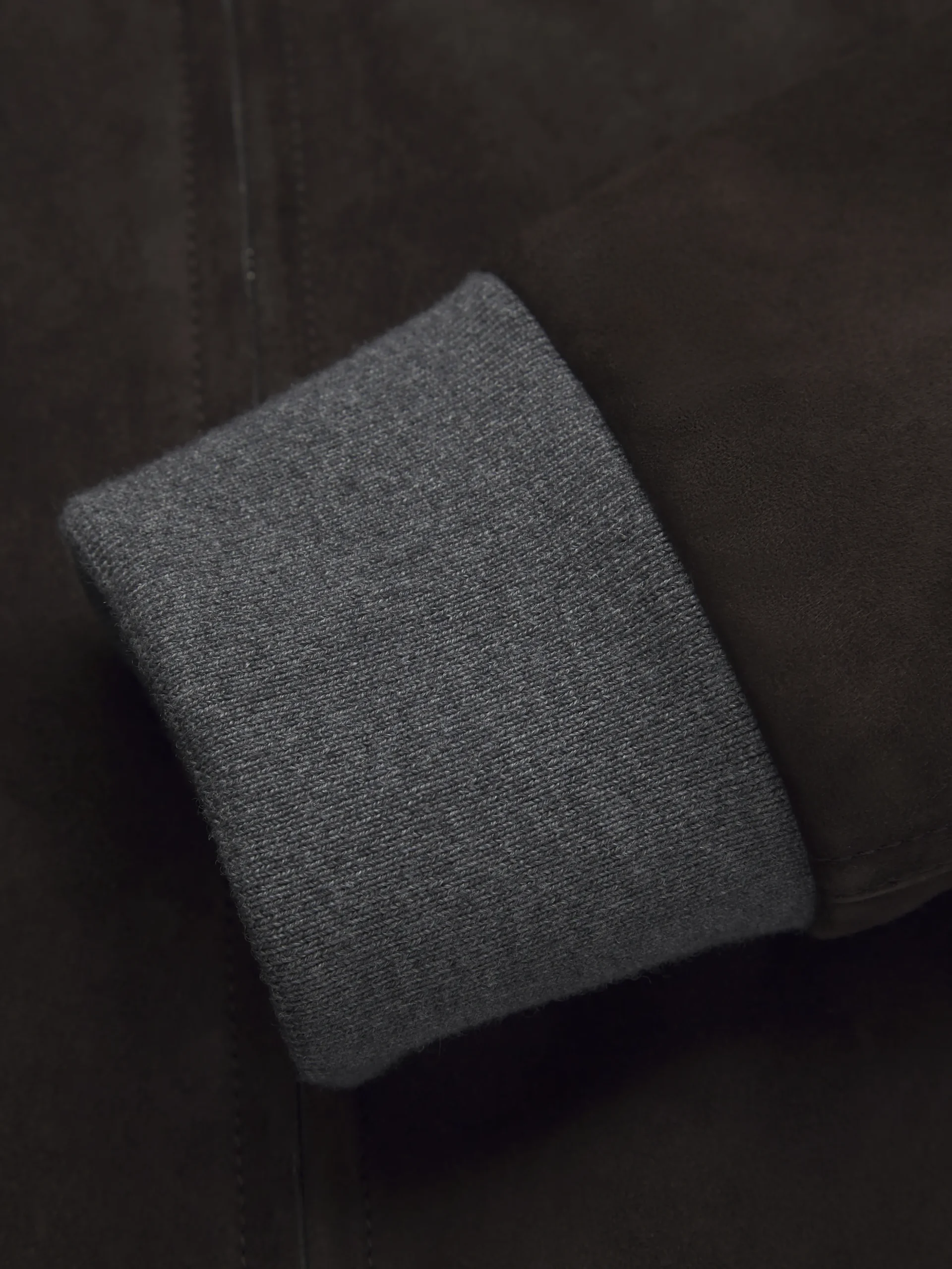 Dark brown suede blouson
