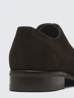 Dark brown suede Bruton derby shoes
