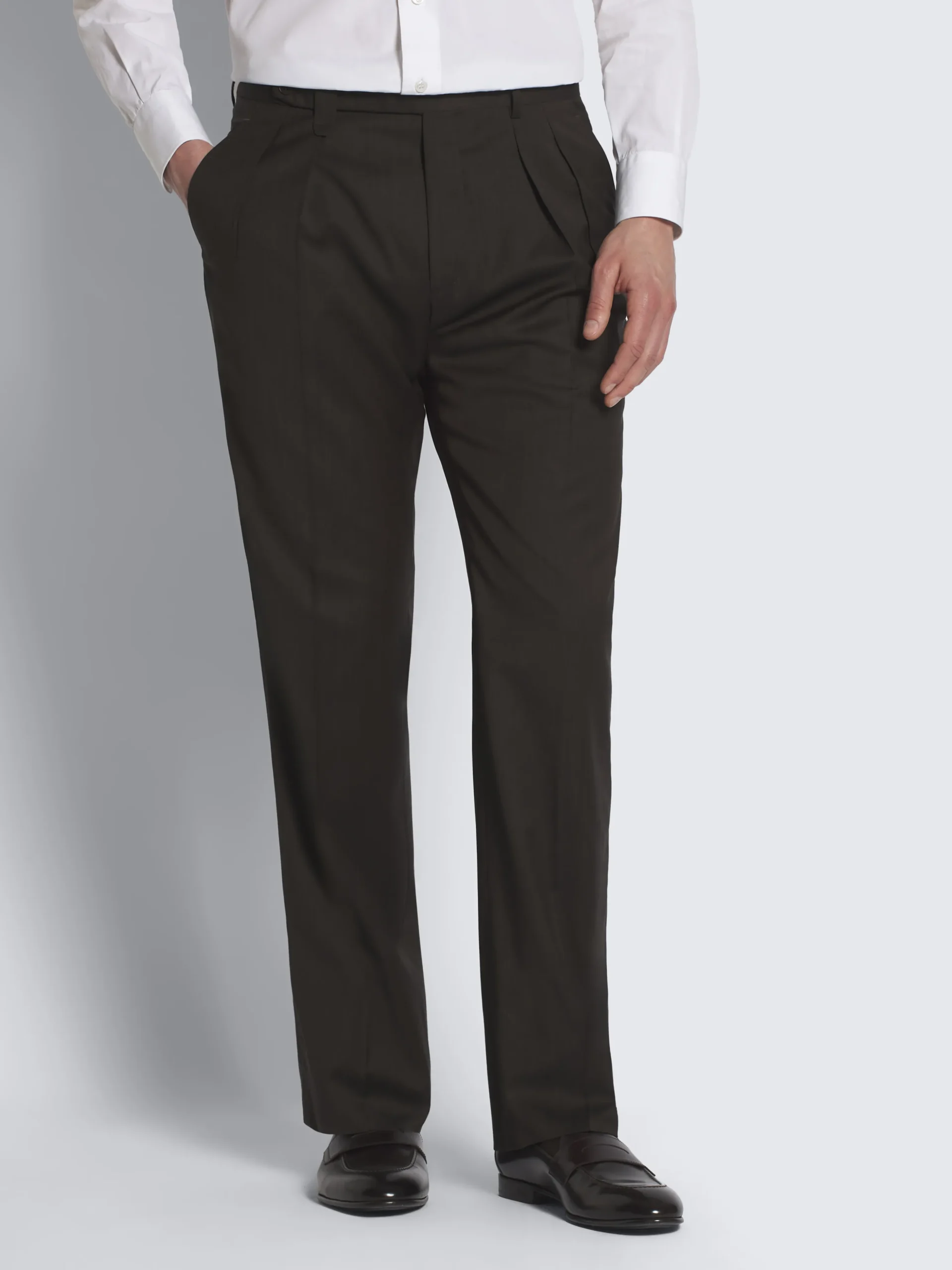 Dark brown wool Elba trousers
