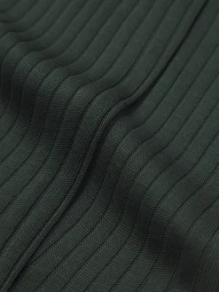 Dark green ribbed cotton socks