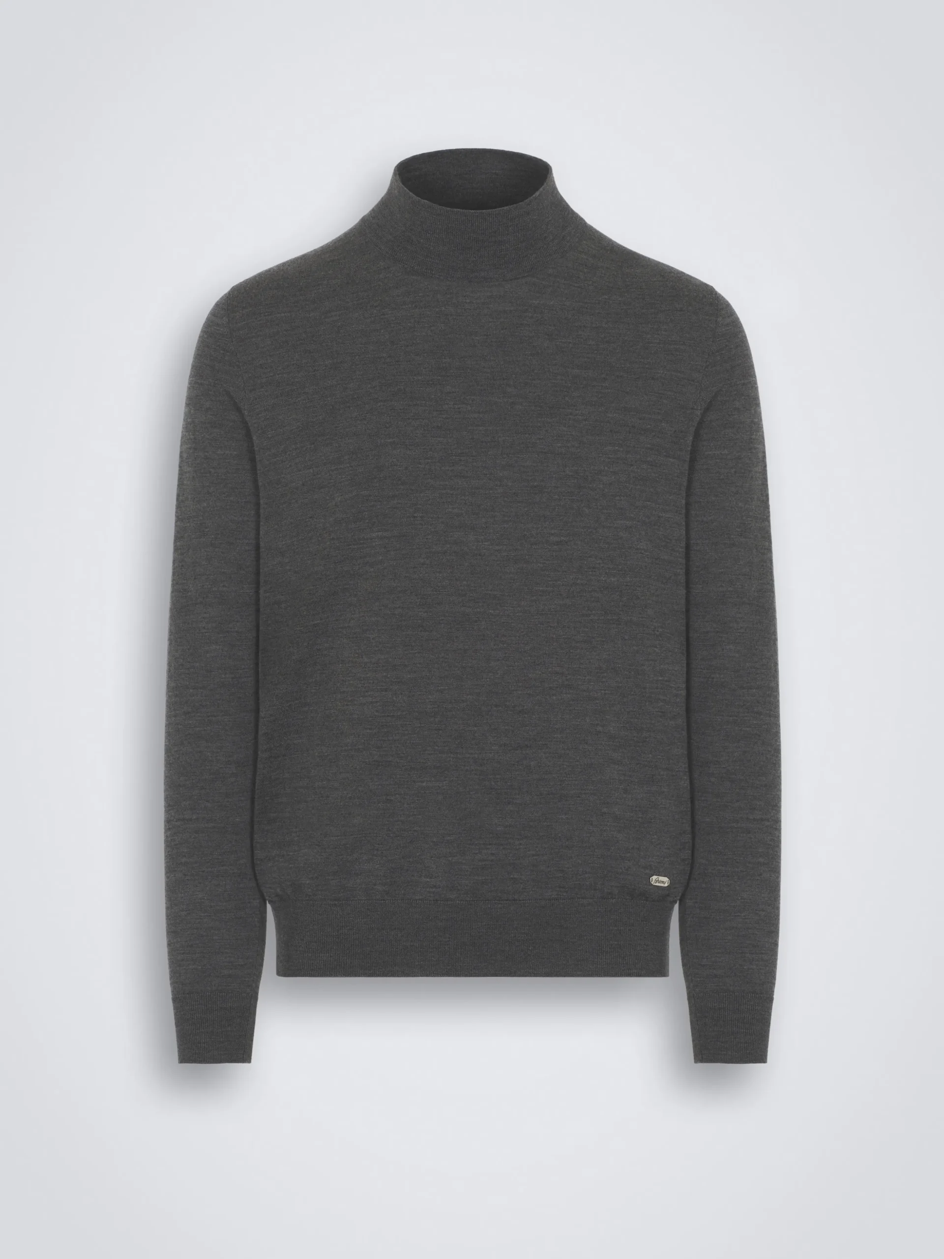 Dark grey responsible wool mockneck sweater