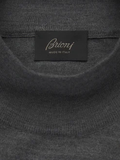 Dark grey responsible wool mockneck sweater
