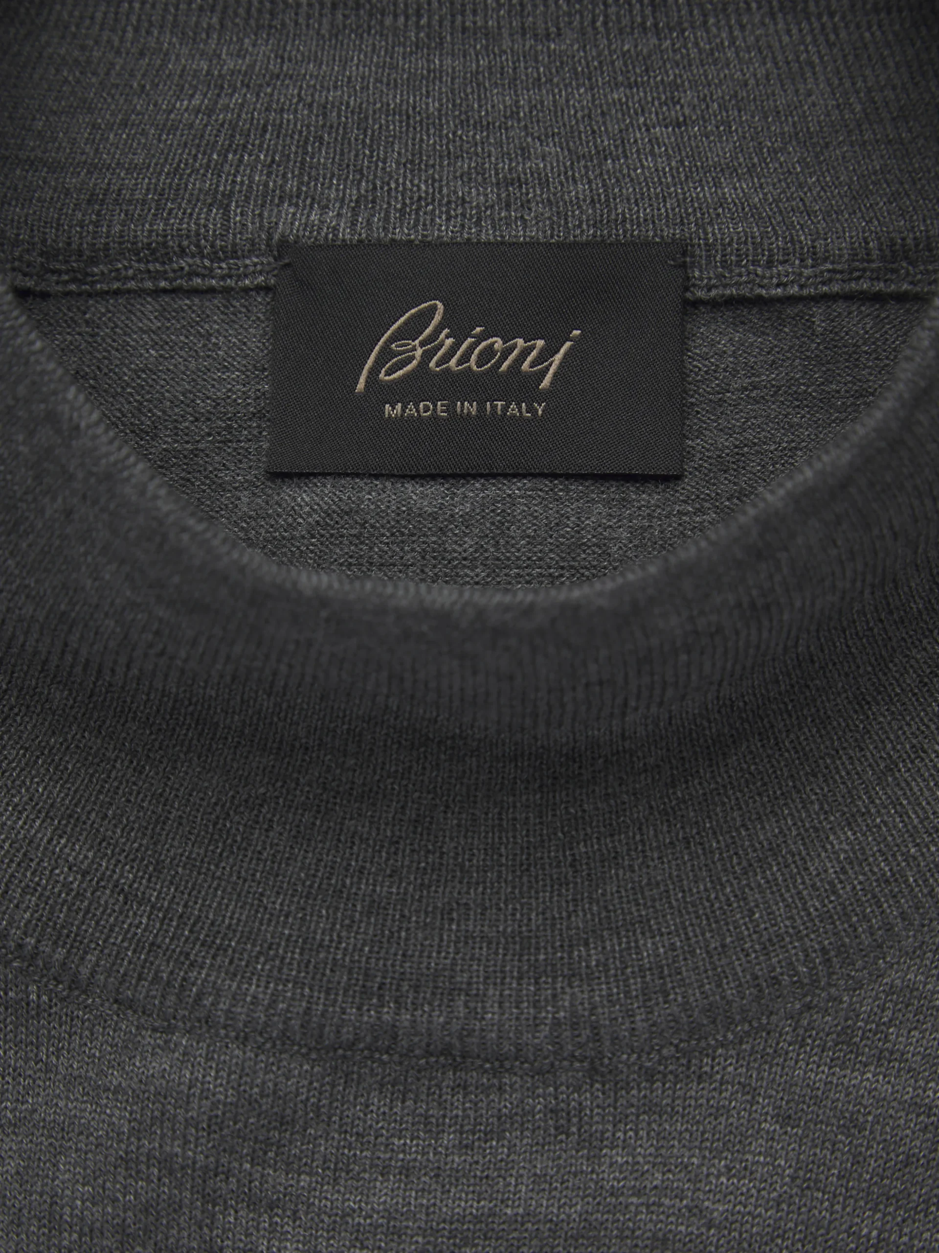Dark grey responsible wool mockneck sweater