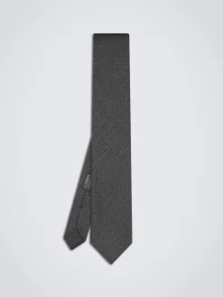Dark grey silk unlined tie