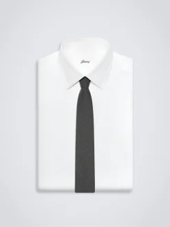 Dark grey silk unlined tie