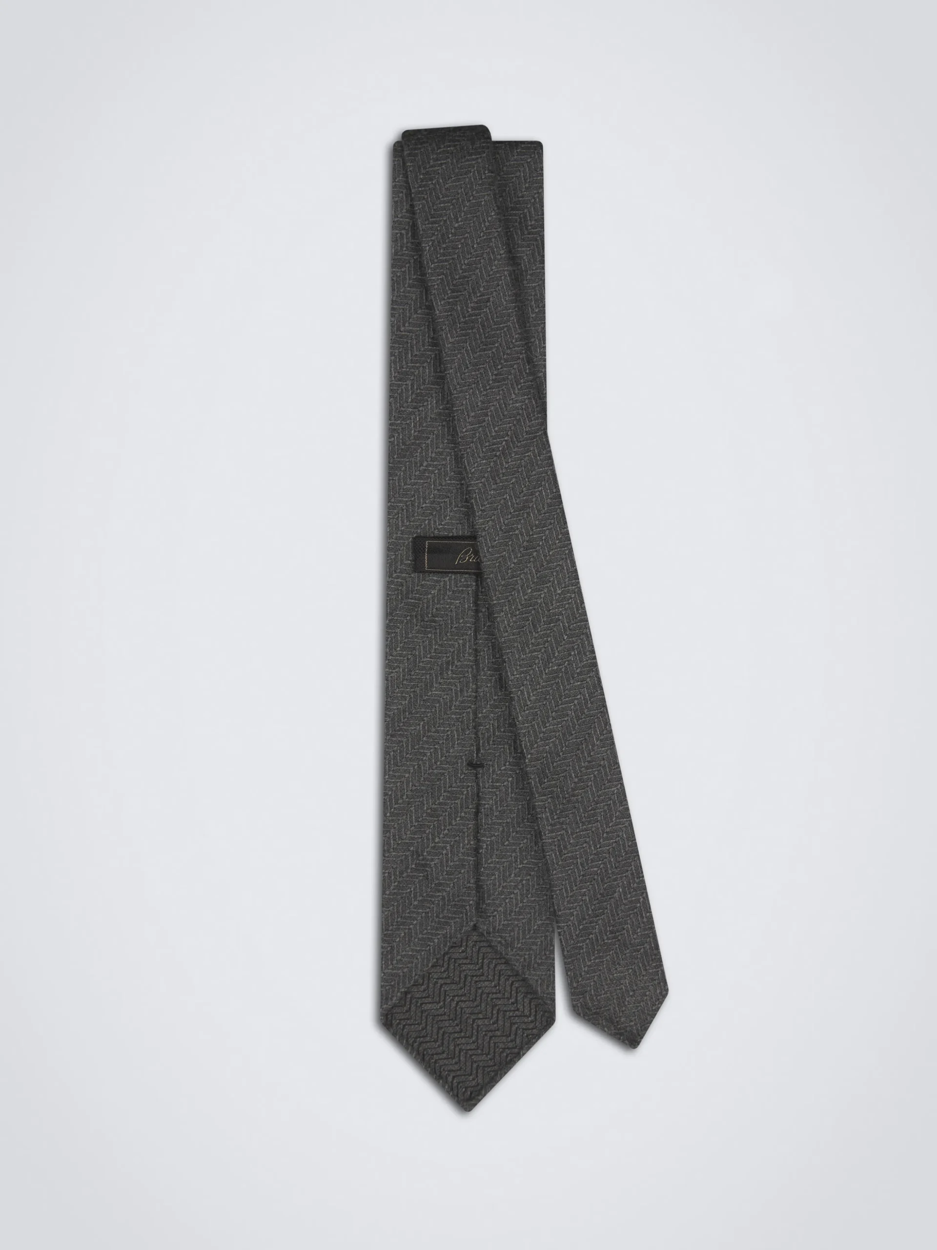 Dark grey silk unlined tie