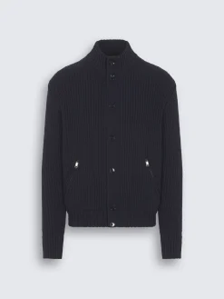 Denim blue cotton hidden button-down shirt