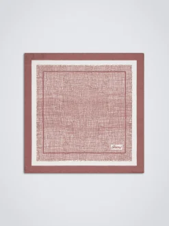 Dusty pink and white silk pocket square