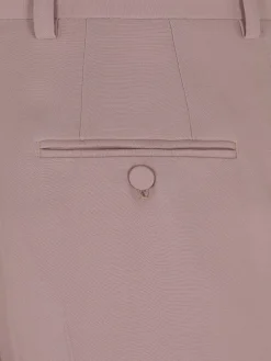 Dusty pink silk flare trousers