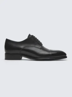 Essential black calf leather Milano derby shoes