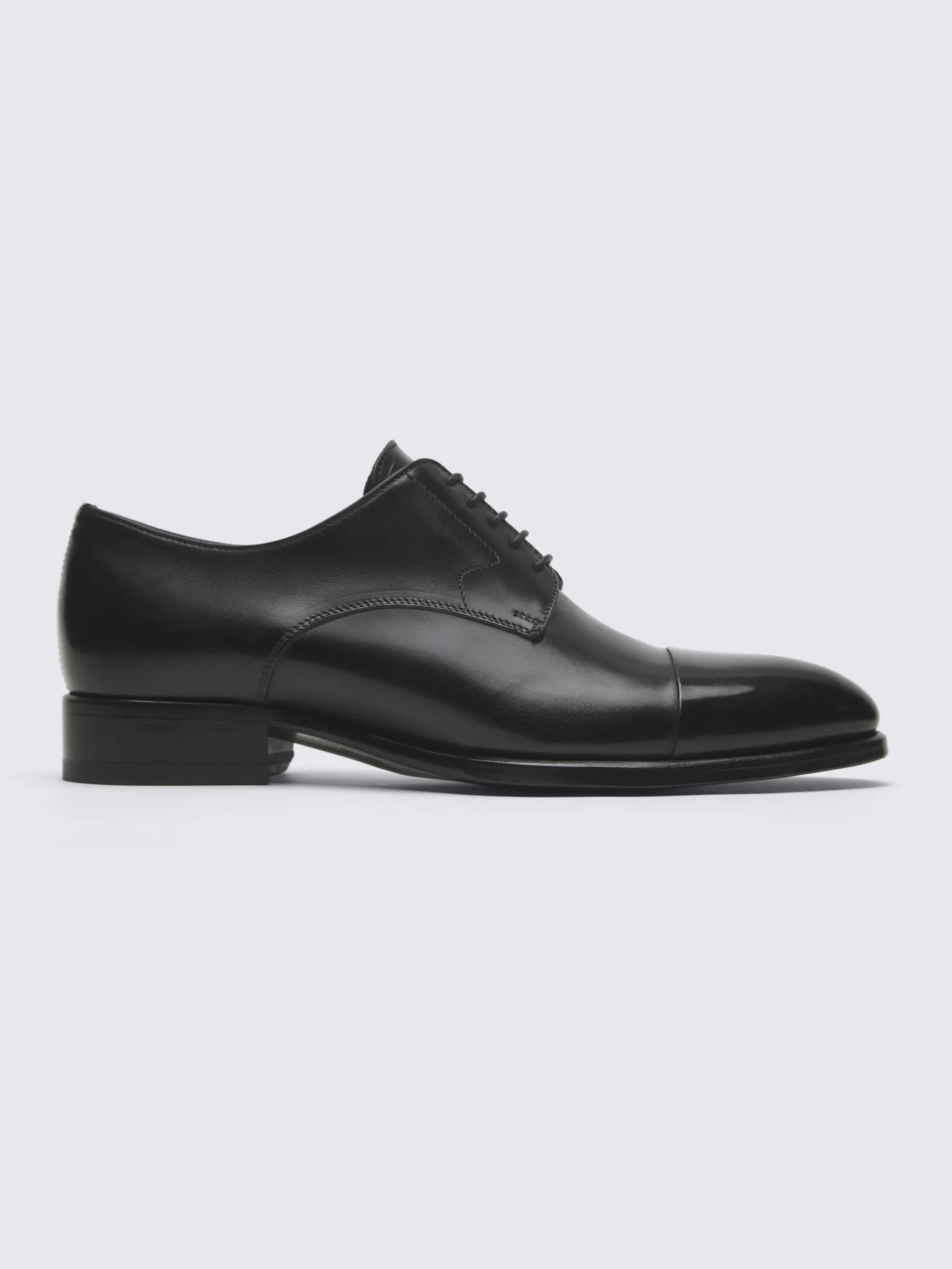 Essential black calf leather Milano derby shoes