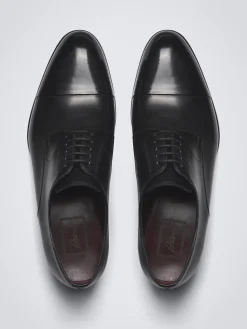 Essential black calf leather Milano derby shoes
