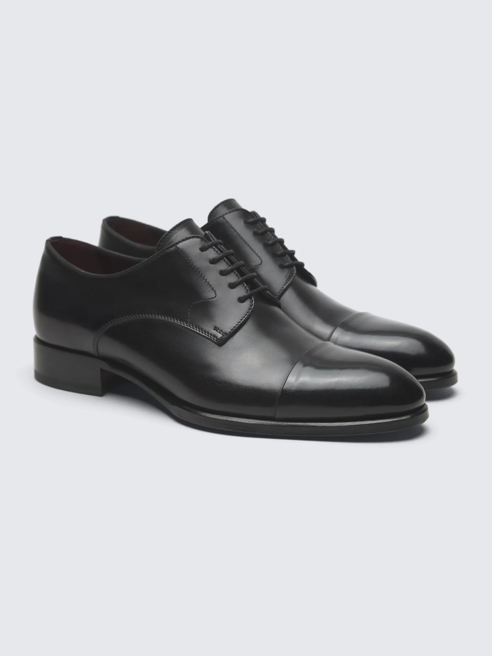 Essential black calf leather Milano derby shoes