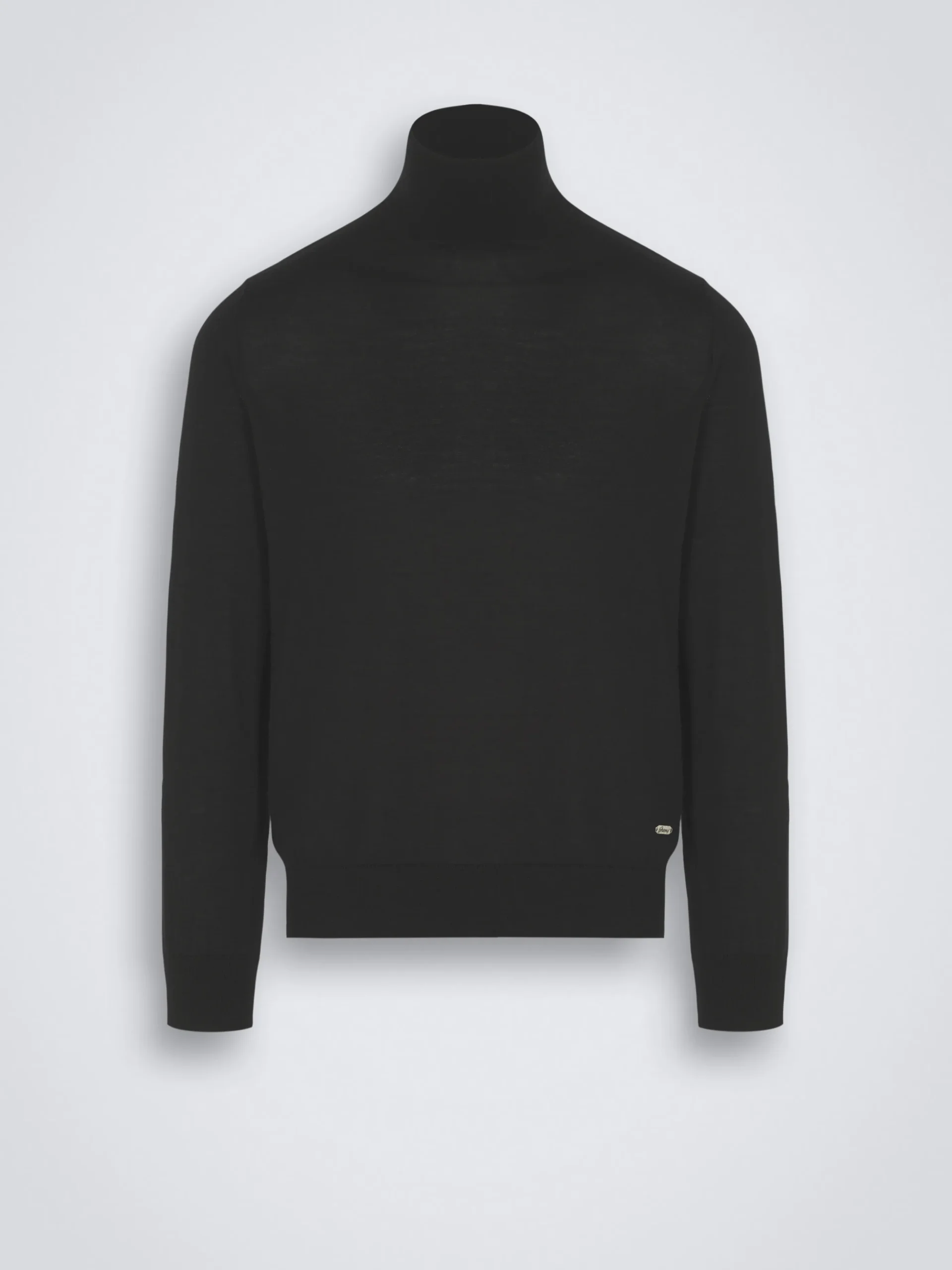 Essential black cashmere and silk turtleneck sweater