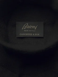Essential black cashmere and silk turtleneck sweater
