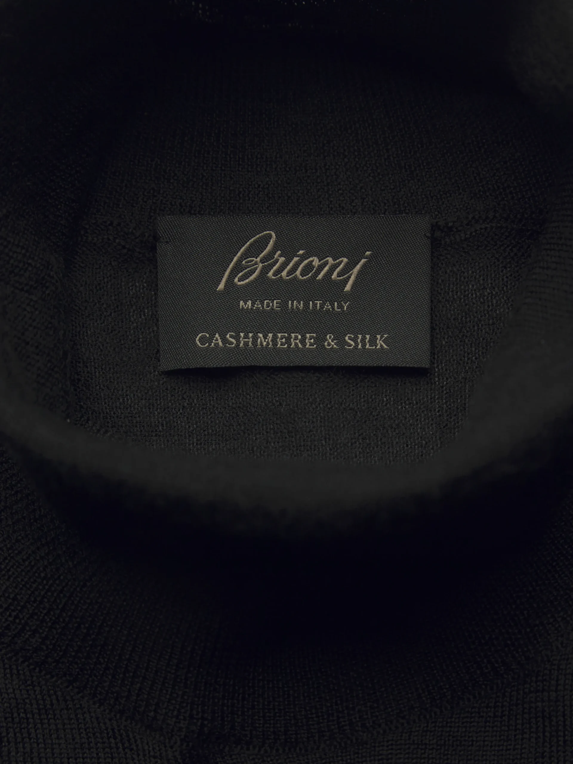 Essential black cashmere and silk turtleneck sweater