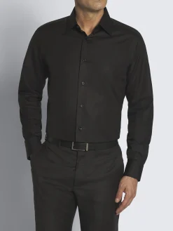 Essential black cotton formal shirt
