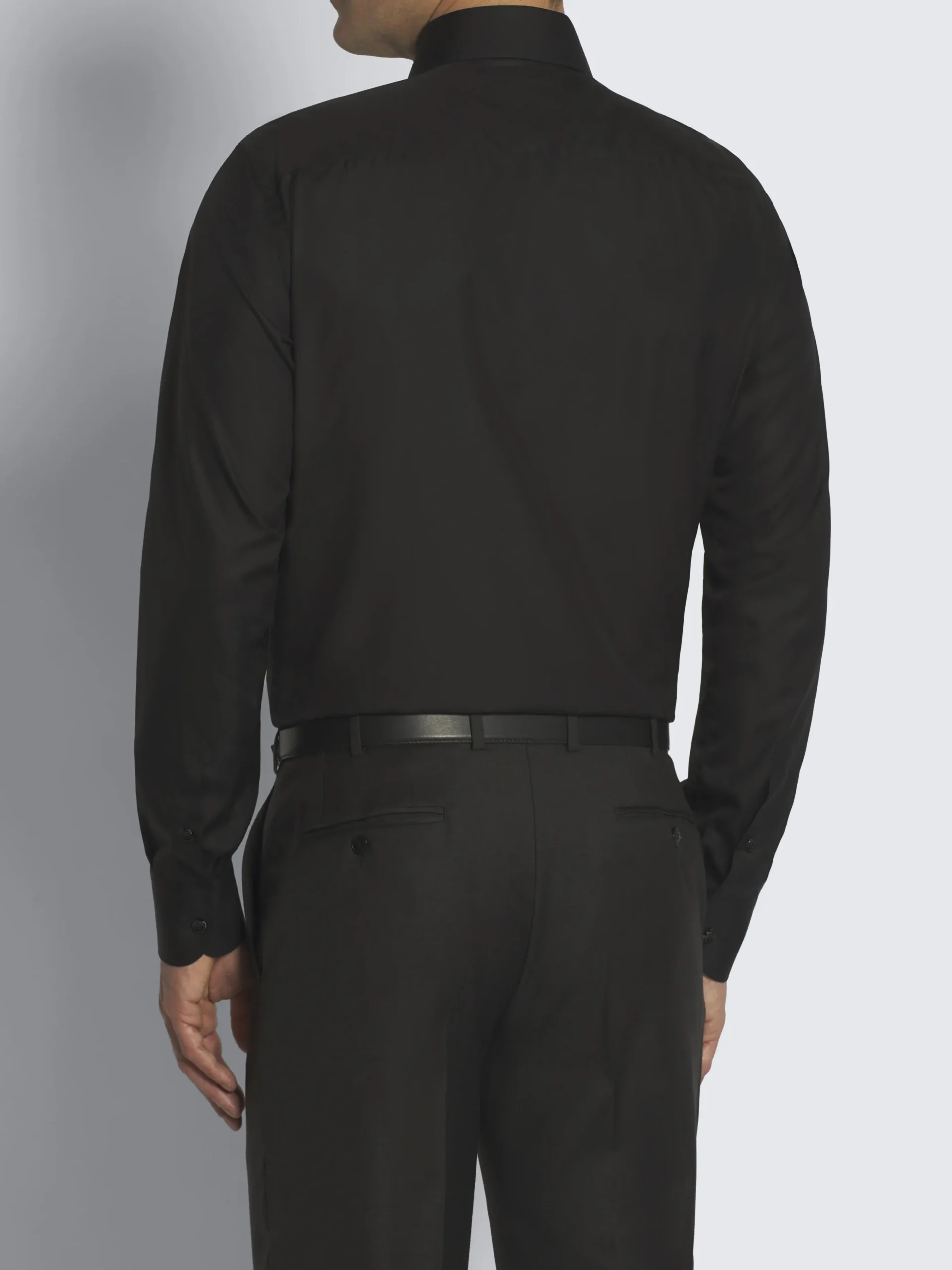 Essential black cotton formal shirt
