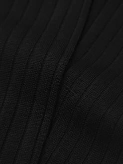 Essential black cotton long socks