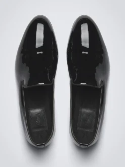 Essential black patent leather evening loafers