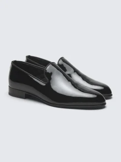 Essential black patent leather evening loafers