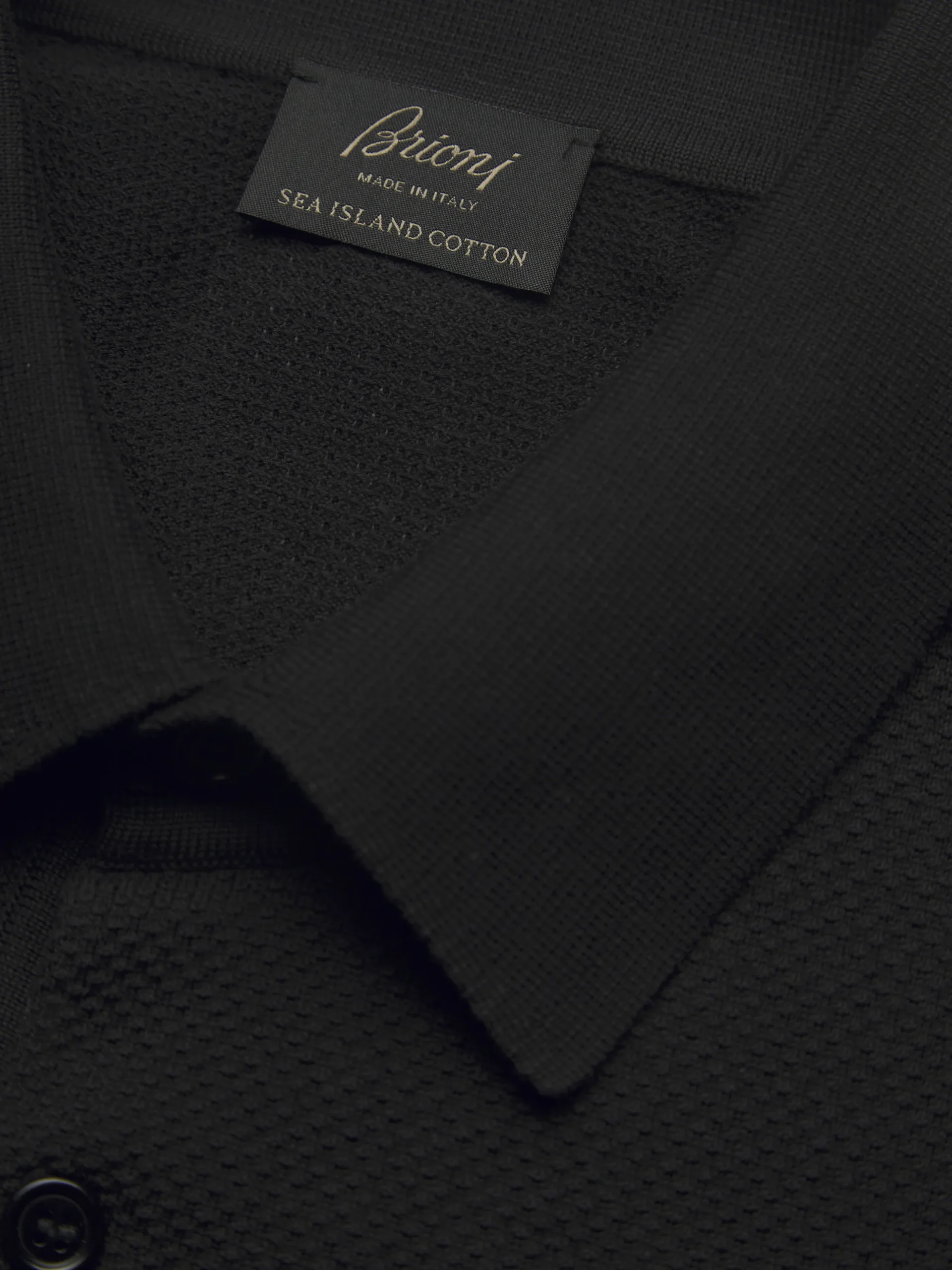Essential black Sea Island cotton polo