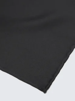 Essential black silk pocket square