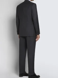 Essential charcoal grey Super 160's wool gabardine Brunico suit