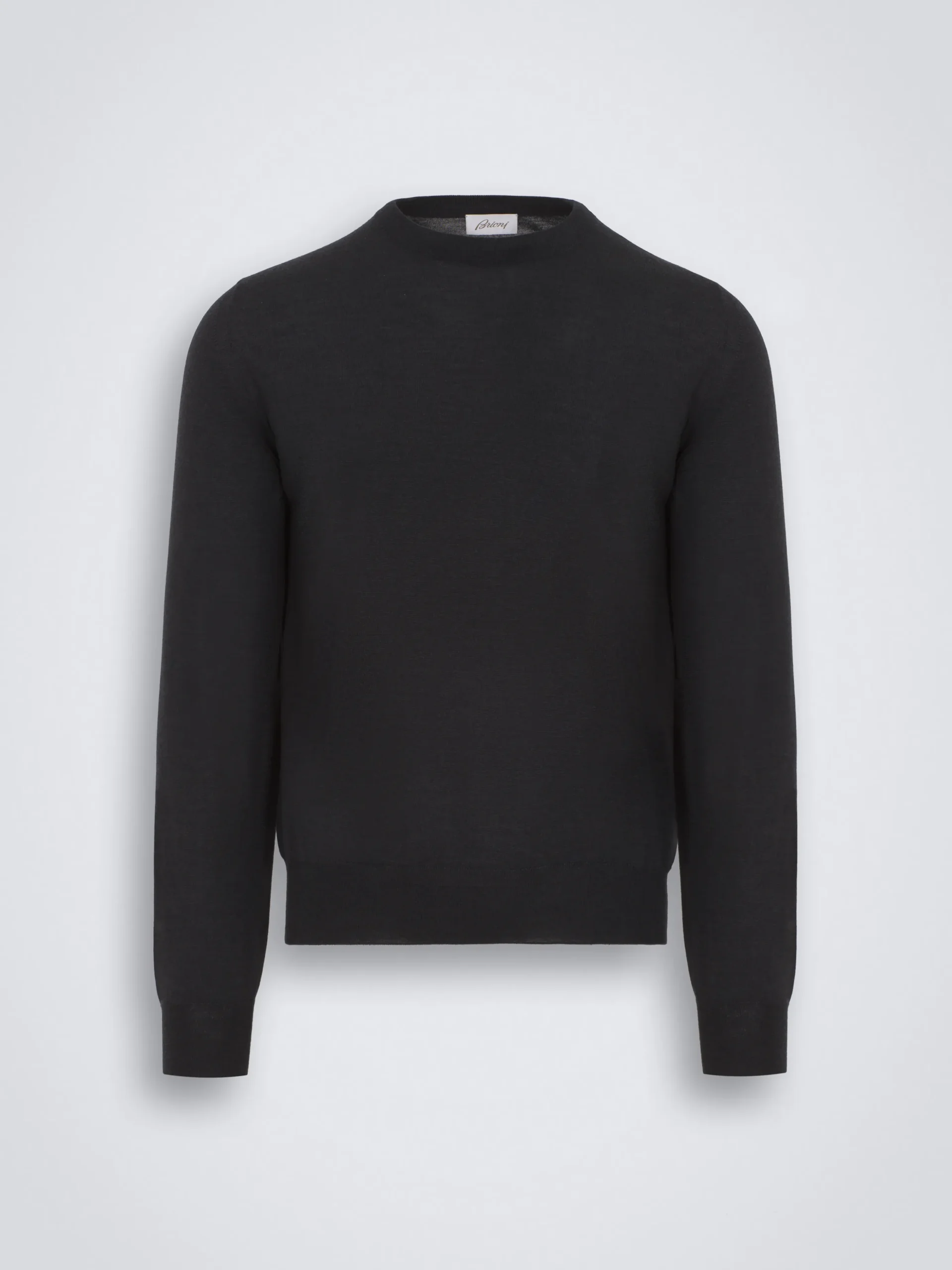 Essential charcoal grey wool, cashmere and silk crewneck sweater