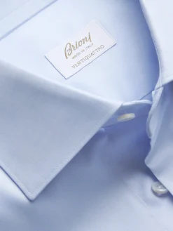 Essential light blue organic cotton formal shirt