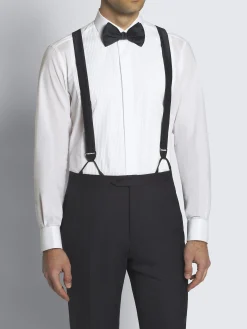 Essential midnight blue silk tuxedo suspenders