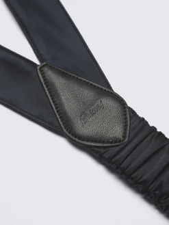 Essential midnight blue silk tuxedo suspenders