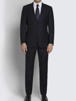 Essential midnight blue Super 160's wool gabardine Brunico suit