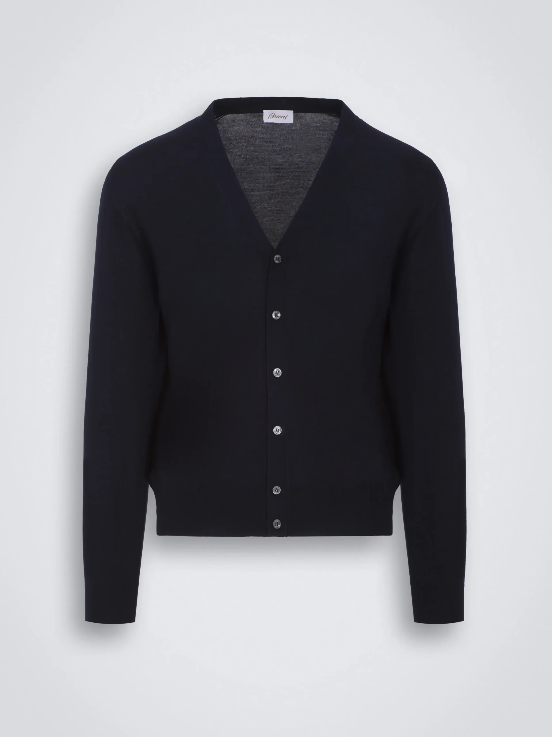 Essential midnight blue wool, cashmere and silk cardigan