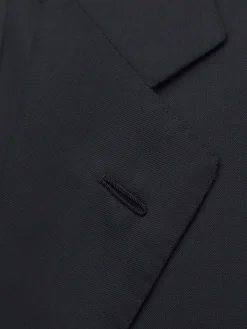 Essential midnight blue wool and silk Plume jacket