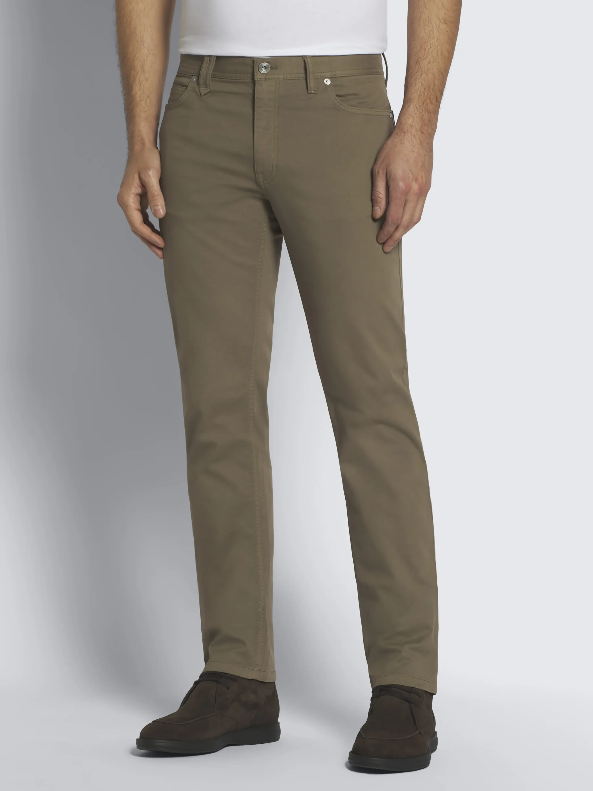 Essential military green organic stretch cotton Meribel jeans