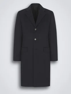 Essential navy blue cashmere Brunico overcoat