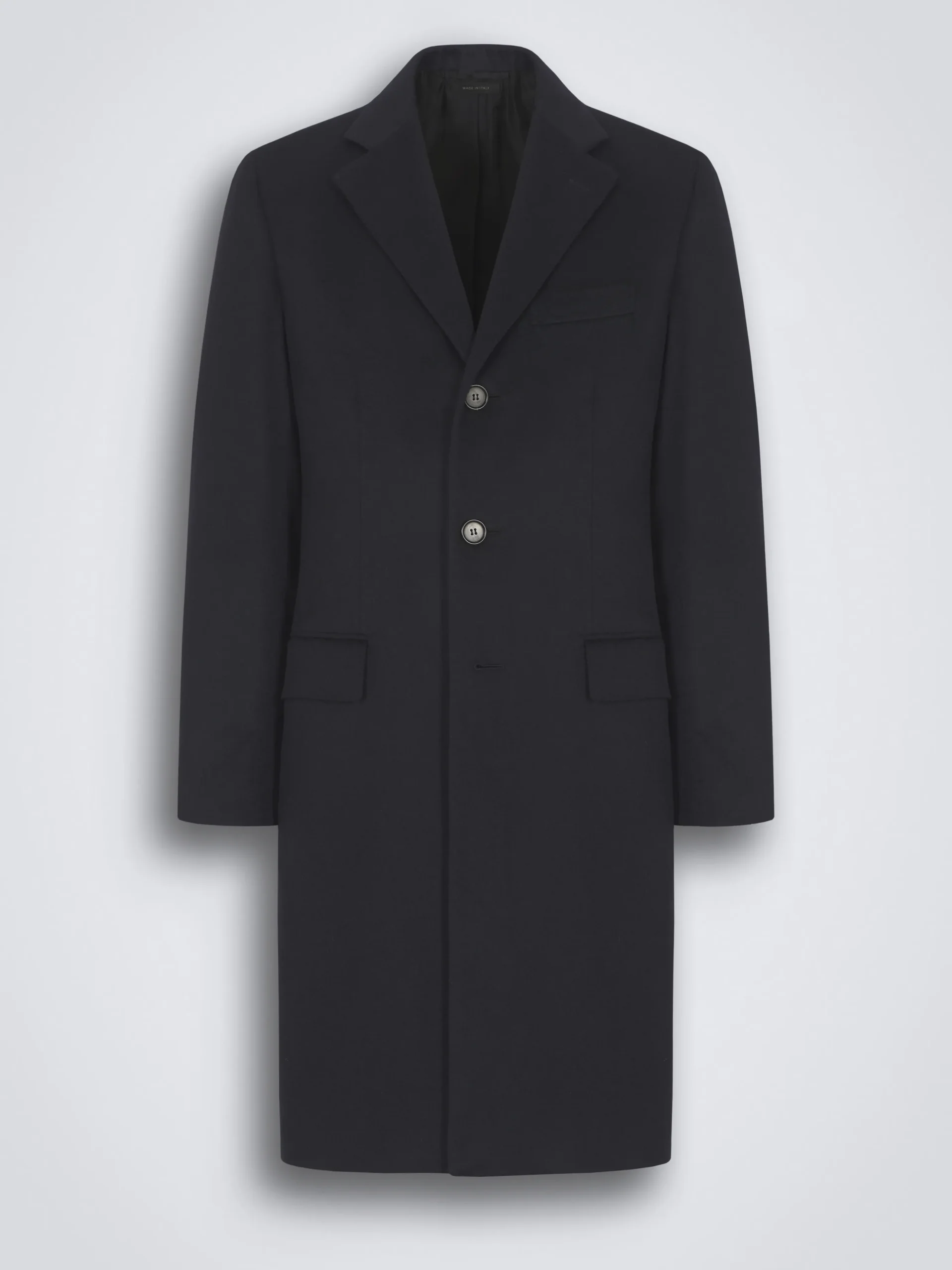 Essential navy blue cashmere Brunico overcoat