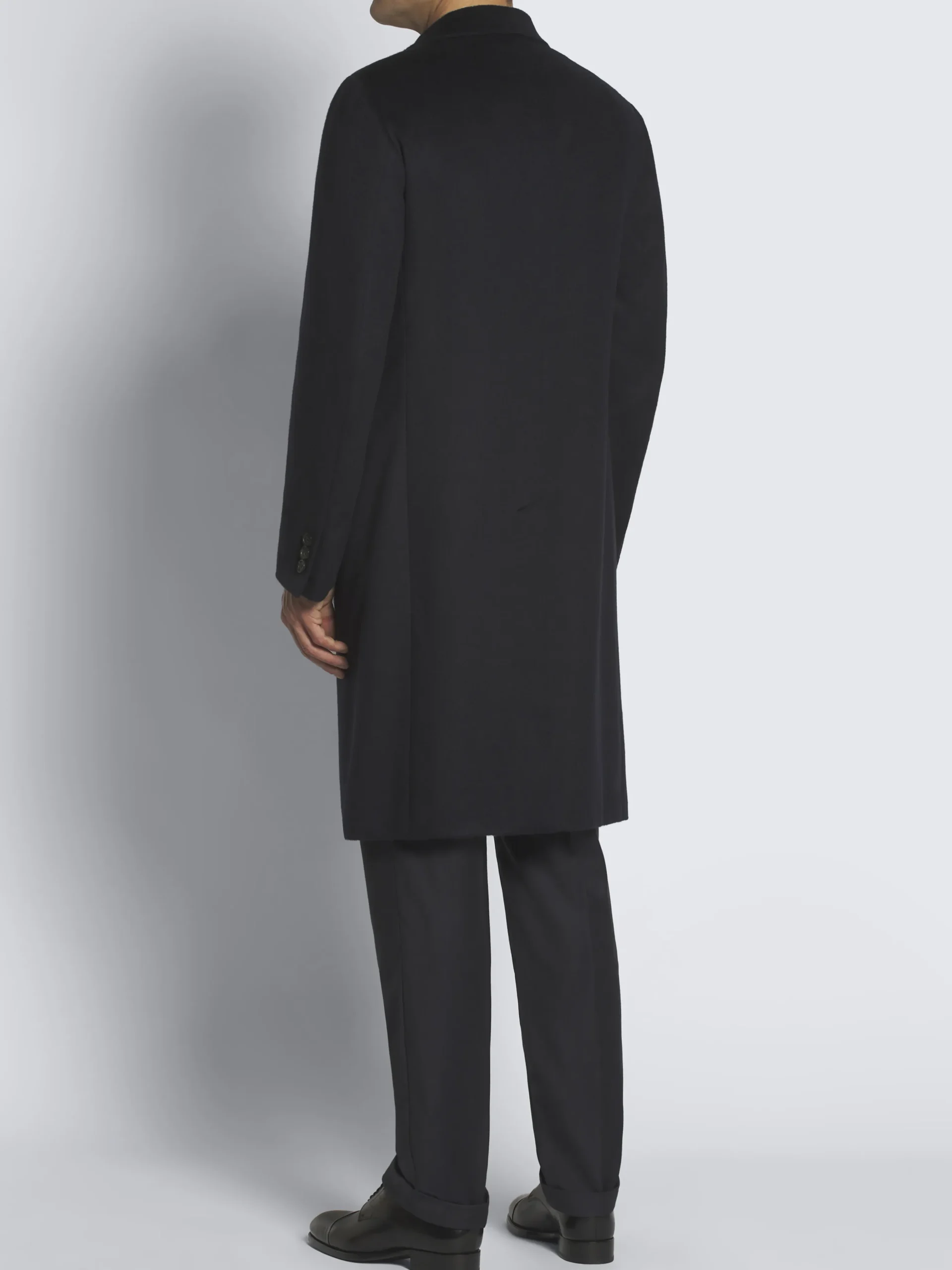 Essential navy blue cashmere Brunico overcoat